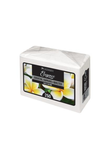 Castaway Napkins Cocktail Elegance Qtr Fold White 240 by 240mm 250 Pack x 1