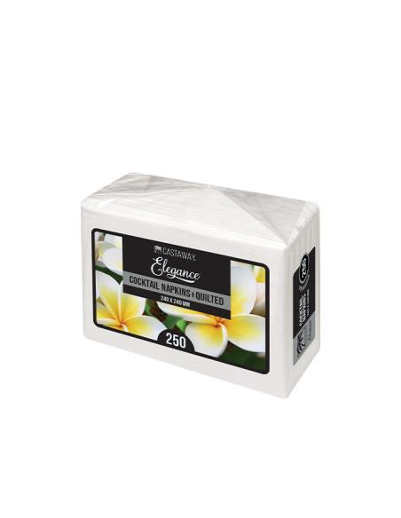 Castaway NAPKINS Cocktail Eleganz QTR Fold White 240 von 240mm 250 Pack X 1
