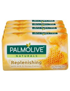 Palmolive Naturals肥皂牛奶和蜂蜜4包x 1
