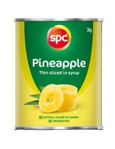 Spc Ananas a fette sottilmente a fette di sciroppo di luce 3kg x 1
