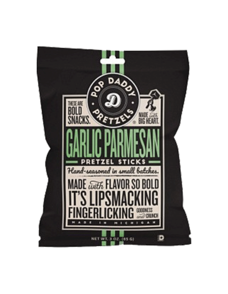 Pop Daddy Knoflook Parmezaanse Pretzel Stick 85G x 15 Pop Daddy Knoflook Parmezaanse Pretzel Stick 85G x 15