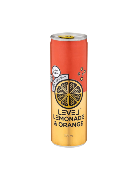 Level Lemonade Orange Can 300ml x 12