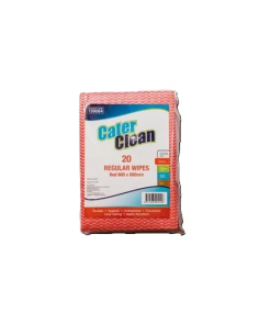 Cater Clean Pièces de lingettes rouge 60 par 60cm Pack régulier x 20