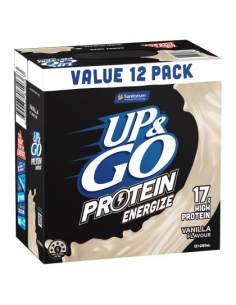 Sanitarium Up en Go Protein Energize Vanilla-koelkastpakket 250 ml x 12