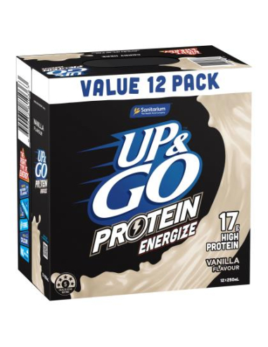 Sanitarium Up and Go Protein Energize Vanilla Fridge Pack 250ml x 12