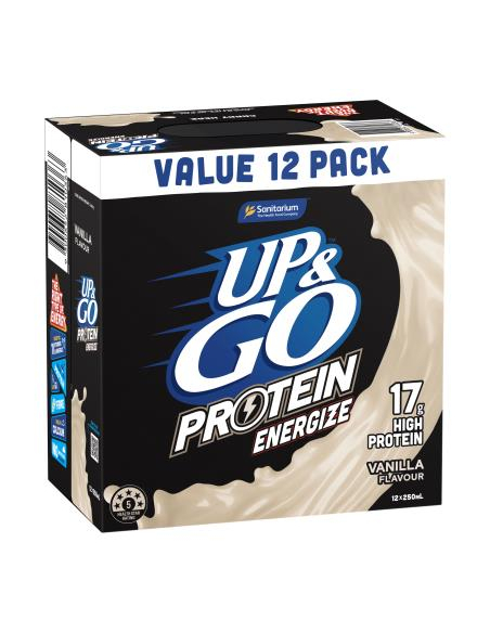 Sanitarium Up and Go Protein Energize Vanilla Fridge Pack 250ml x 12