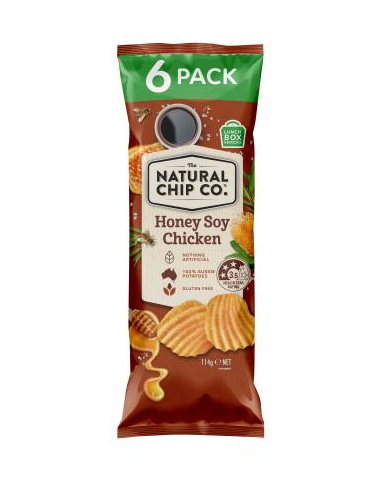 Natural Chip Company Potato Chips Honey Soy Chicken 6 Pack Gluten Free 114g x 12