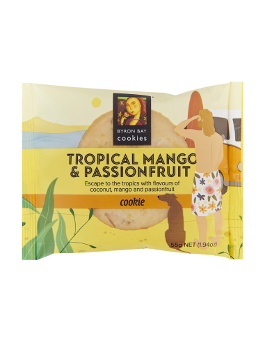 Byron Bay Cookie Tropical Mango Passionfruit 60g x 12