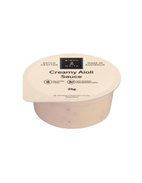 Birch & Waite Sauce Portion Contrôle Aioli Sauce Sauce Sans gluten 25G x 120