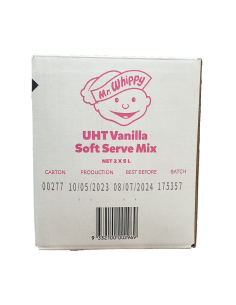 M. Whippy Uht Vanilla Soft Serve Serve Mix 5L 2 Pack 10LTR X 1