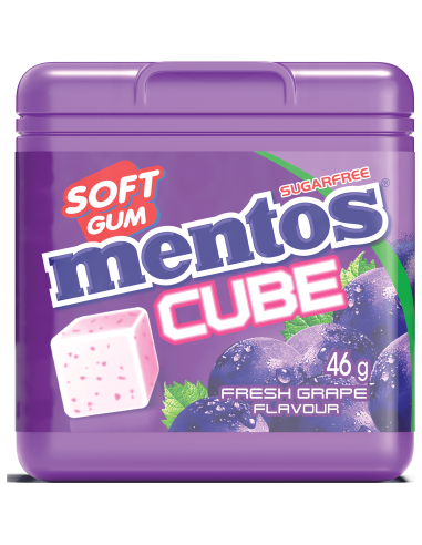 Mentos Cube Ice Grape Chewing Gum 46g x 4