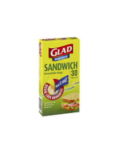 Glad Bags Sandwich Snap Lock 17 by 18cm 30 Pack x 1