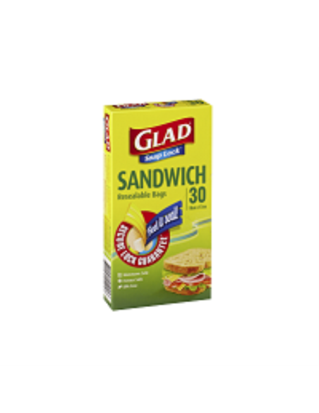 Glad Torby kanapka Snap Lock 17 o 18 cm 30 Pack x 1