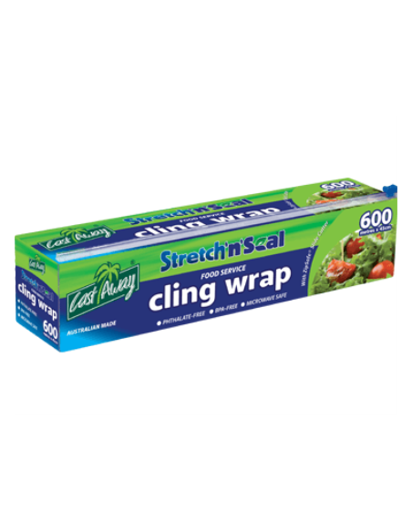 Castaway Dispensador de clingwrap 45 cm 600m x 45cm Paquete de rollo x 1 Castaway Dispensador de clingwrap 45 cm 600m x 45cm Paquete de rollo x 1