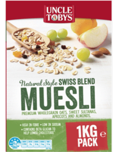 Uncle Toby Muesli Natural Swiss Style 1kg x 1