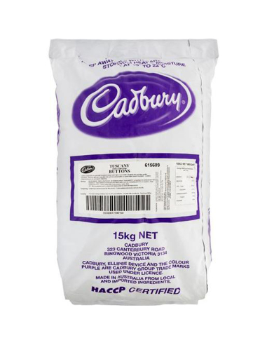 Cadbury Boutons de chocolat Toscane sombre 15kg x 1