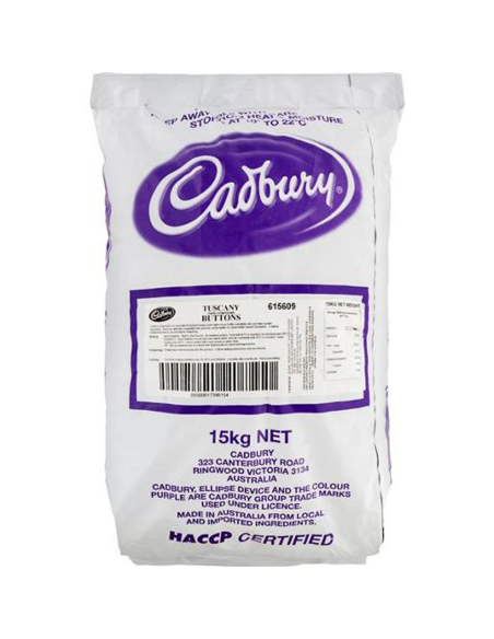 Cadbury Chocolate Buttons Dark Tuscany 15kg x 1 Cadbury Chocolate Buttons Dark Tuscany 15kg x 1