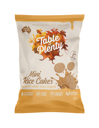 Table Of Plenty Mini-Reis-Kuchen-Karamell weißes Choc 60g x 6