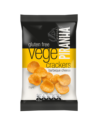 Piranha チップ Vege クラッカーBBQチーズグルテンフリー25g x 40