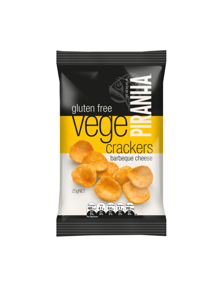 Piranha Chips Vege Crackers BBQ Kaas glutenvrij 25g x 40