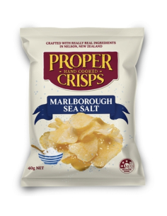 Proper Crisps Chips Marlborough Sea Salt 40g x 18