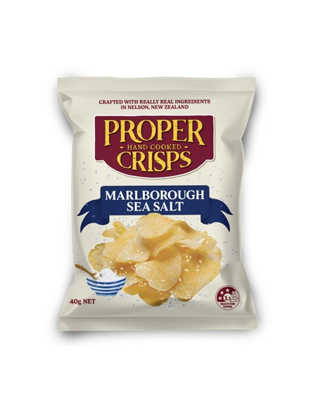Proper Crisps Chips Marlborough Salt 40g x 18
