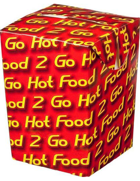 Cast Away Hot Food 2 Go Cardboard Chip Box Small 75 by 75 by 100 mm x Container 75 by 75 by 100 mm x 1