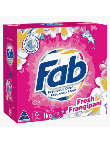 Fab Fresh Frangipani One forme Poudre de lessive 1kg x 1