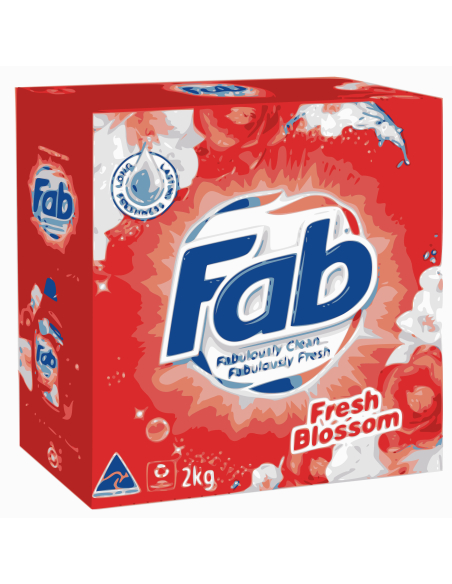 Fab Proszek świeżych kwiatów Pranie Detergent 2kg x 1