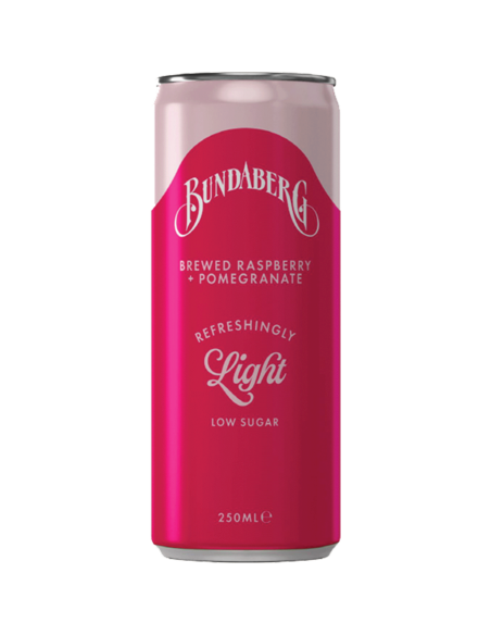 Bundaberg verfrissend licht framboos en granaatappel 250 ml x 24