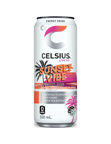 Celsius 日落的氛围波光粼粼的芒果西番莲330ml x 24