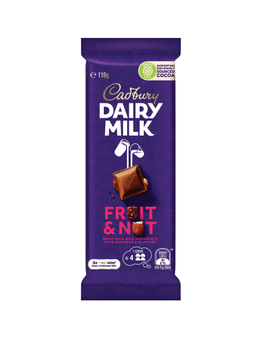 Cadbury Bloc de fruits et noix 100g x 13