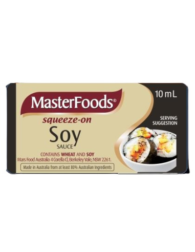Masterfoods Soy Sauce Portions 10g by 100 - 1kg x 1