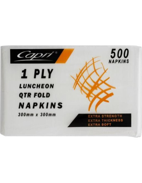 Capri Lunch Napkins White 1ply 500 Pack x 1