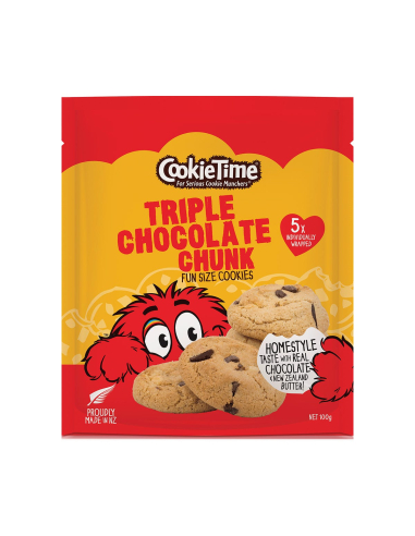 Cookie Time Triple Chocolate Chunk 5 Pack 100g x 1