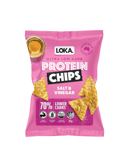 Loka Foods Protein Chips Salt & Vinegar 35g x 6