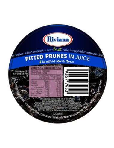 Riviana Prunes Pitted In Juice Cups 120g x 48