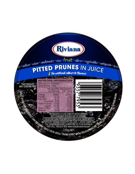 Riviana Prunes Pitted In Juice Cups 120g x 48