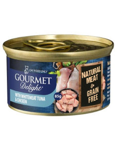 Snappy Tom Gourmet D-Lite Whitemeat Atún y pollo pechuga mojado gato foo 85g x 24
