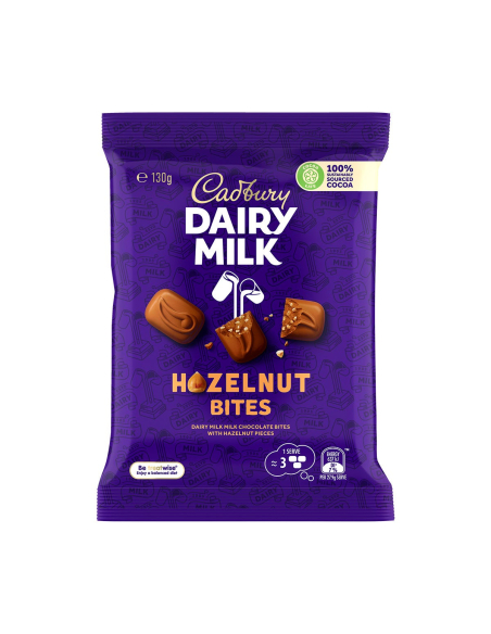 Cadbury HAZELNUGE Melkmelkchocolade BITES 130G X 1
