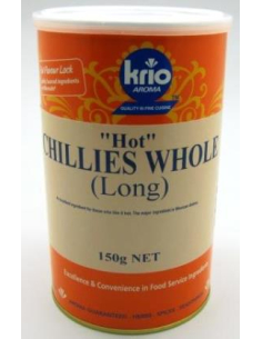 Krio Krush Chillies Whole Hot Long 150g x 1