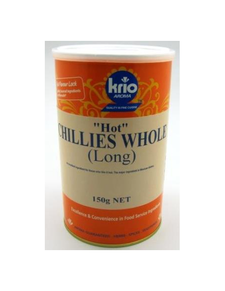 Krio Krush Chillies Whole Hot Long 150g x 1
