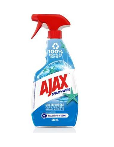 Ajax Nettoyant Spray & Essuyez la gâchette Océan Frais de 500 ml x 1