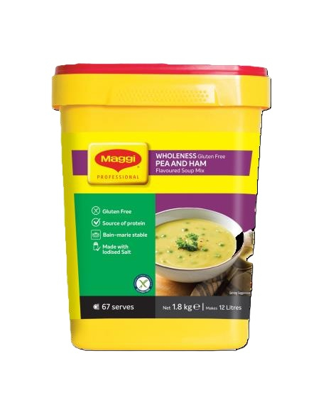 Maggi Suppe Erbse & Schinken Ganzheit Glutenfrei 1,8kg x 1