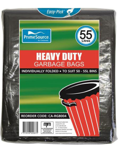 Primesource Garbage Bag Black 50 Pack x 5