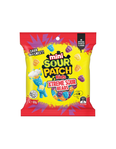 Sour Patch Mini Kids xtreme Sour Heads Candies 80g x 32