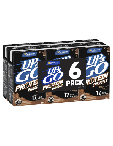 Sanitarium Up and go Energize Chocolate Liquid Breakfast 6 Pack 250ml - 1200ml x 4
