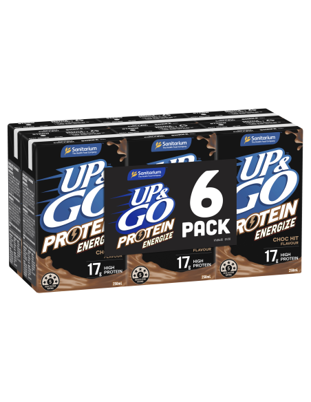 Sanitarium Up and go Energize Chocolate Liquid Breakfast 6 Pack 250ml - 1200ml x 4