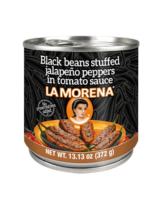 La Morena Whole Jalapenos stuffed with Refried Black Bean 372g x 6
