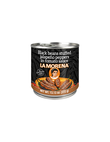 La Morena Whole Jalapenos stuffed with Refried Black Bean 372g x 6